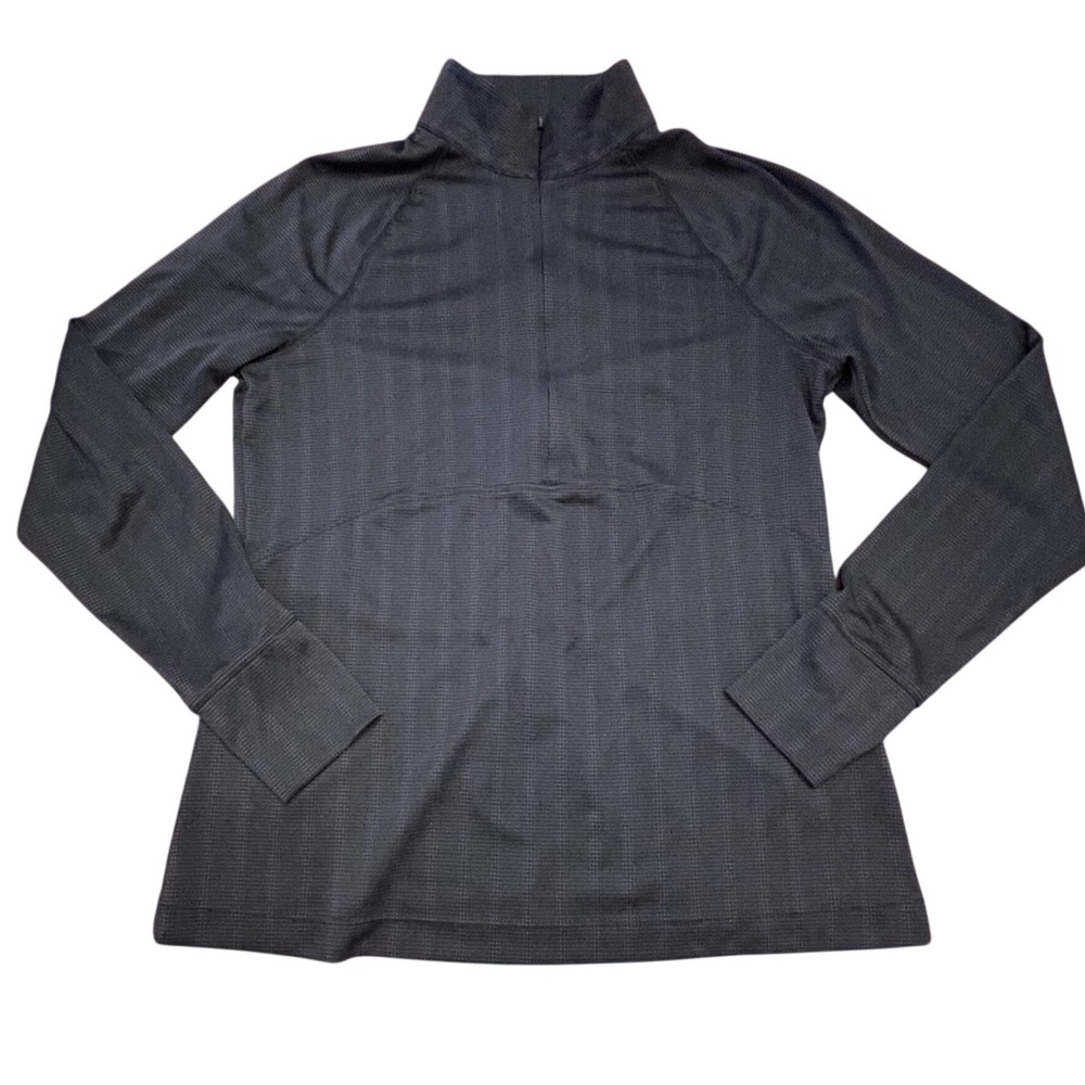 Cutter & Buck CB DryTec Charcoal Gray Half Zip Pullover Thumbhole Top Womens S